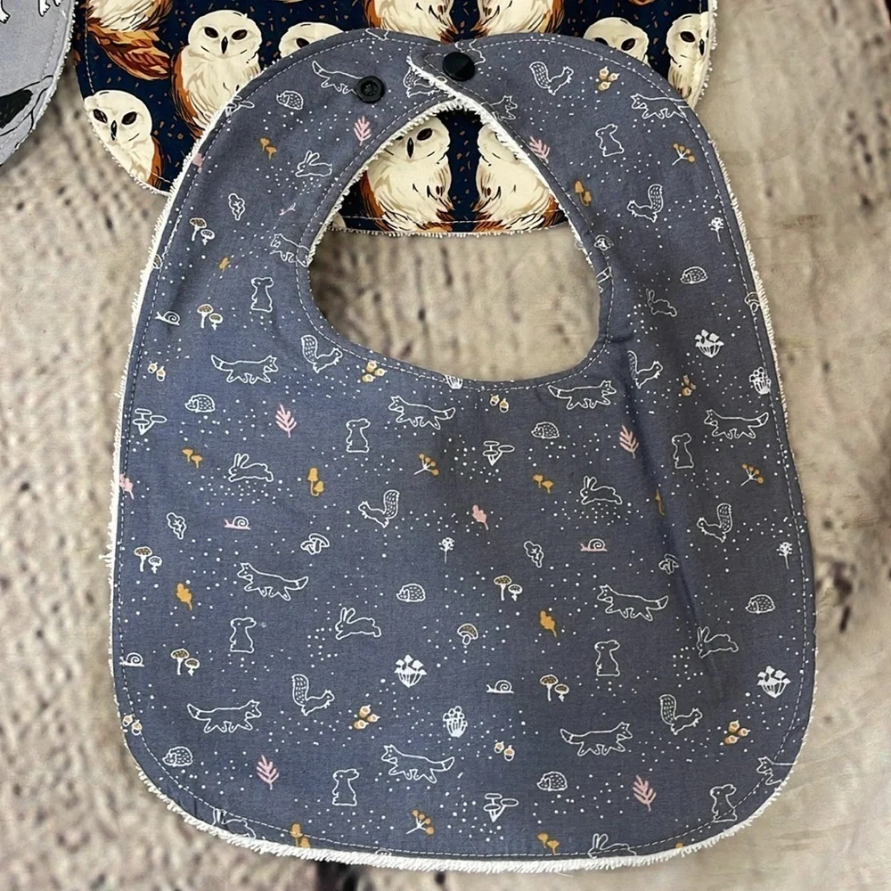 Designer handcrafted bib various animals